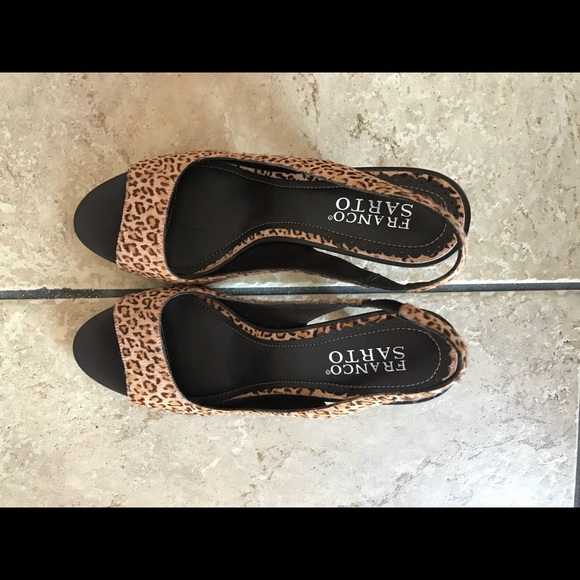 Franco Sarto Leopard Slingback Pump Sz 7M - Picture 5 of 8